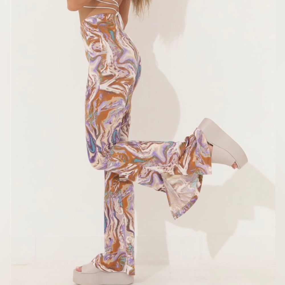 Multicolor flared pants